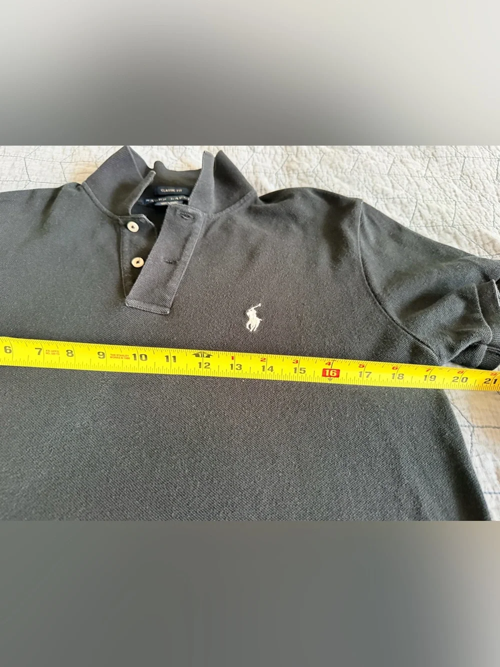 Ralph Lauren Black Polo Shirt Women’s Classic Fit w/White Pony Logo 100% Cotto